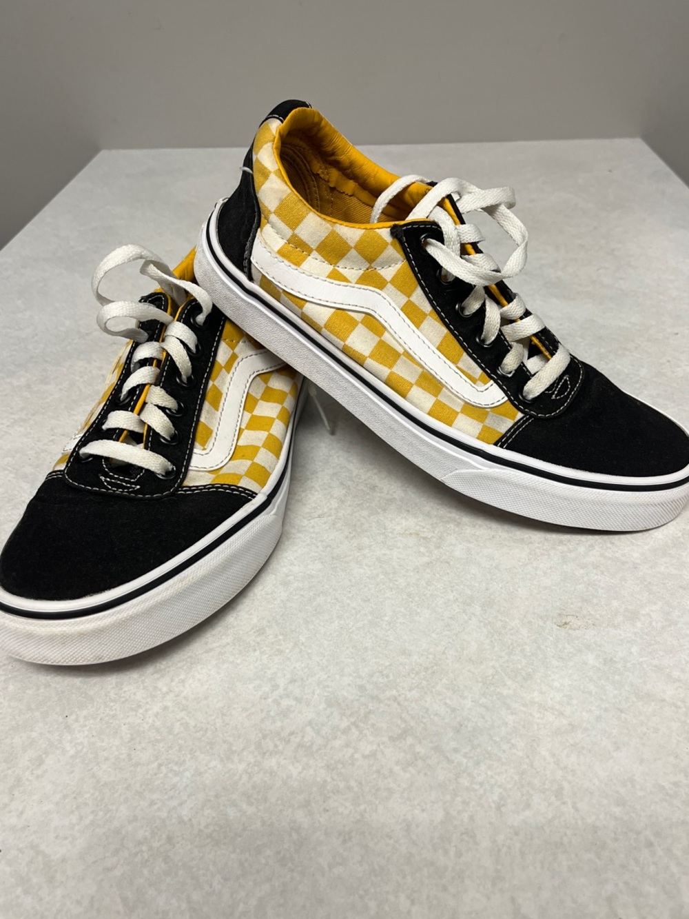 Vans Yellow, Black & White Checkerboard Old Skool Sneakers